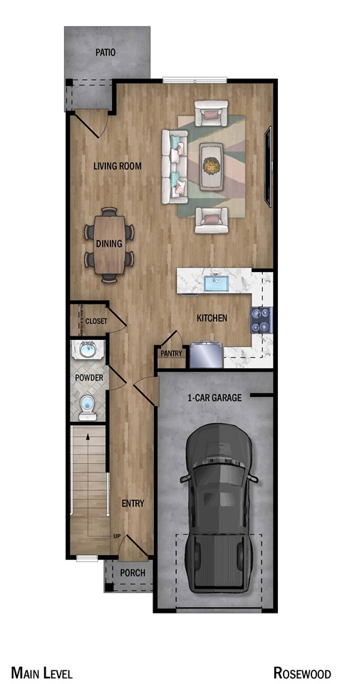 Floor plan for 2 beds, 2.5 baths, 1595 sqft